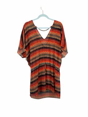 ViX Paula Hermanny Sheer Striped Cover Up Tunic Size S